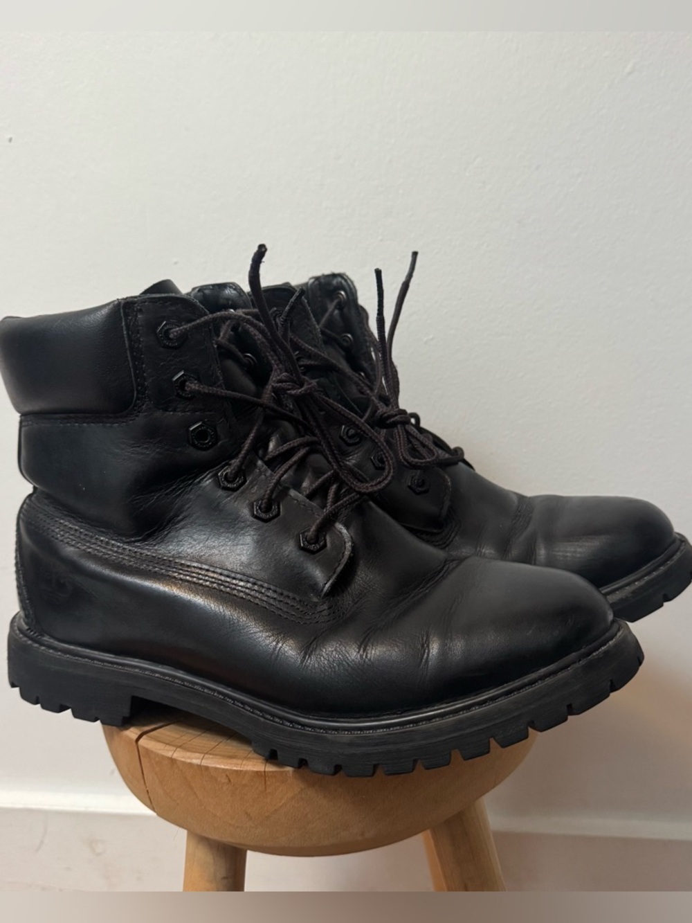 Timberland 6-Inch Premium Waterproof Black Leather Women's Boots 8161B size 8.5